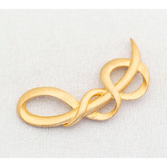 Vintage Modern Abstract Brooch in Gold Tone - A13 - Picture 1 of 3